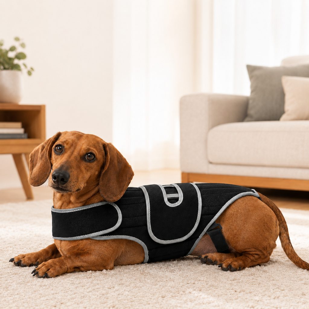 Malloren SpineGuard Dog Back Support Vest for Dachshunds & Corgis - Adjustable Spinal Support Brace for Senior Dogs, Recovery Days & Gentle Walks