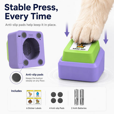 Malloren PawTalk Recordable Pet Communication Button for Dogs & Cats - Voice Training Toy for Food, Water, Walks & Play