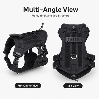 Malloren Tactical Dog Harness Backpack for Large Dogs - Outdoor Walking, Training & Hiking Gear with Load Carrying Pouch