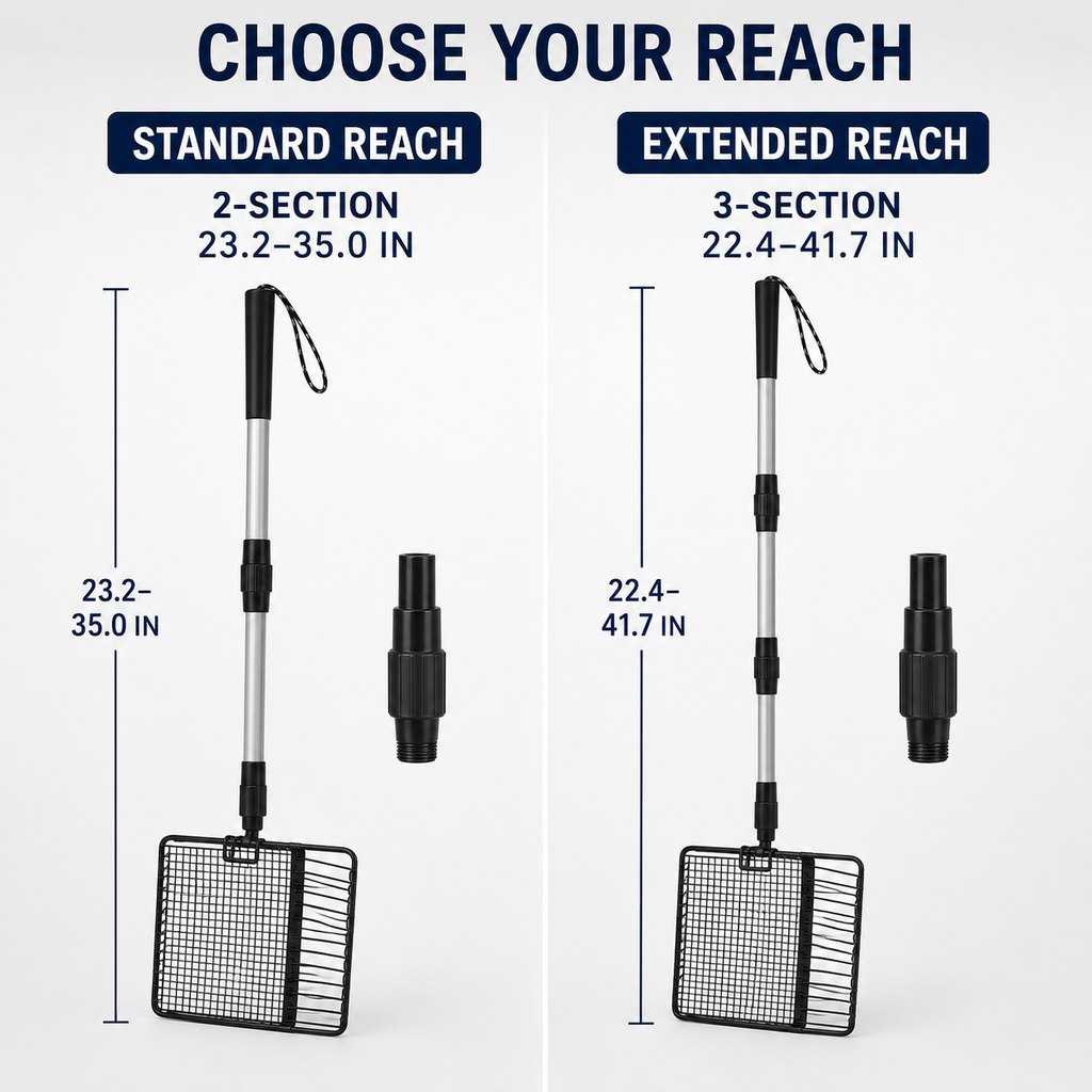 Malloren Telescoping Cat Litter Scoop for Deep Litter Boxes – Long Handle Sifter for Less Bending