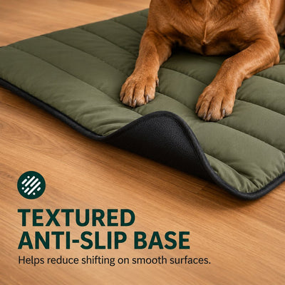 Malloren Portable Roll-Up Dog Travel Mat for Camping & Car Trips - Keeps Pets Off Damp, Dirty Ground
