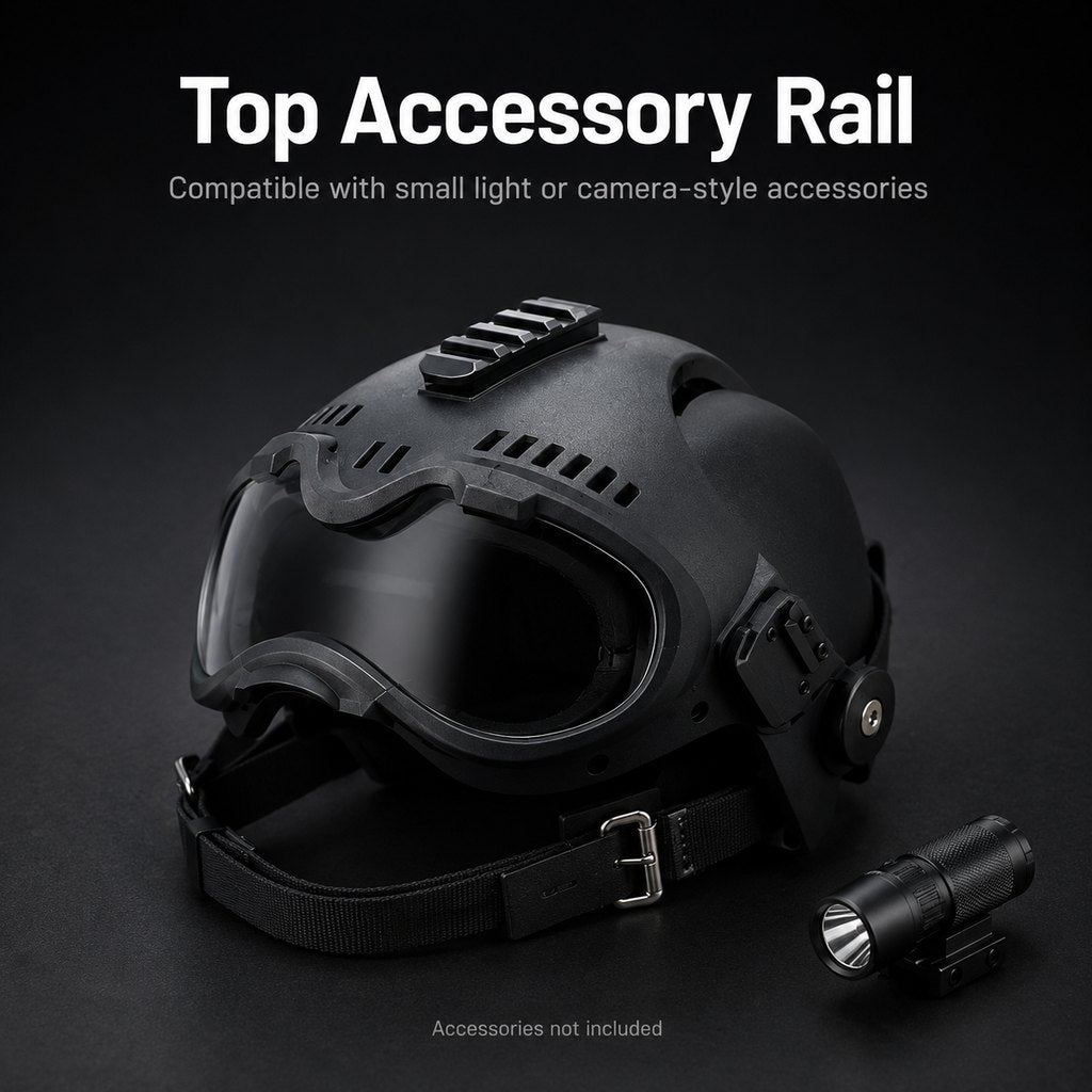 Malloren K9 Tactical-Style Dog Helmet with Goggles for Hiking & Outdoor Training - Helps Shield Eyes from Wind, Dust & Trail Debris