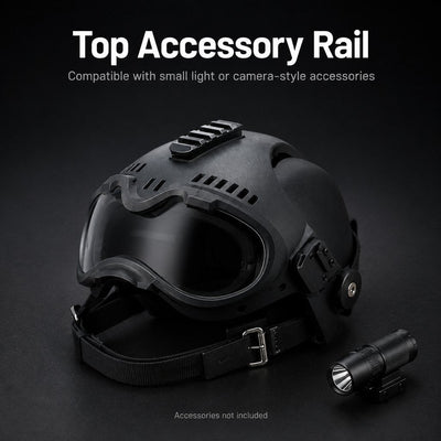 Malloren K9 Tactical-Style Dog Helmet with Goggles for Hiking & Outdoor Training - Helps Shield Eyes from Wind, Dust & Trail Debris