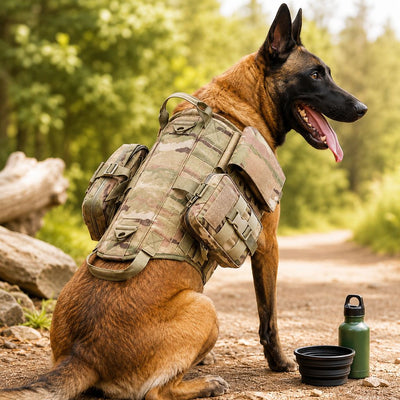 Malloren TrailGuard K9 Tactical Dog Backpack Harness for Hiking, Training & Better Control on Outdoor Walks