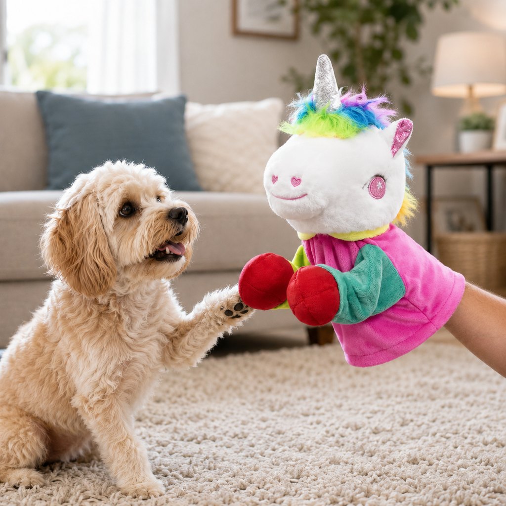 Malloren Interactive Boxing Pet Puppet for Indoor Play – Squeeze-to-Punch Sound Toy for Bored Dogs & Cats