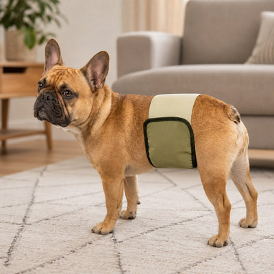 Malloren 3-Pack Washable Male Dog Belly Bands for Indoor Marking & Senior Dribbles - Reusable Dog Diaper Wraps to Protect Floors & Furniture