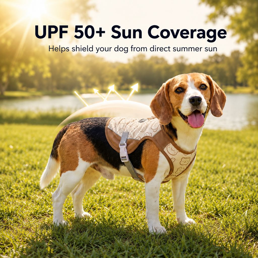 Malloren Water-Activated Dog Cooling Sun Vest for Summer Walks, Camping & Outdoor Heat Relief