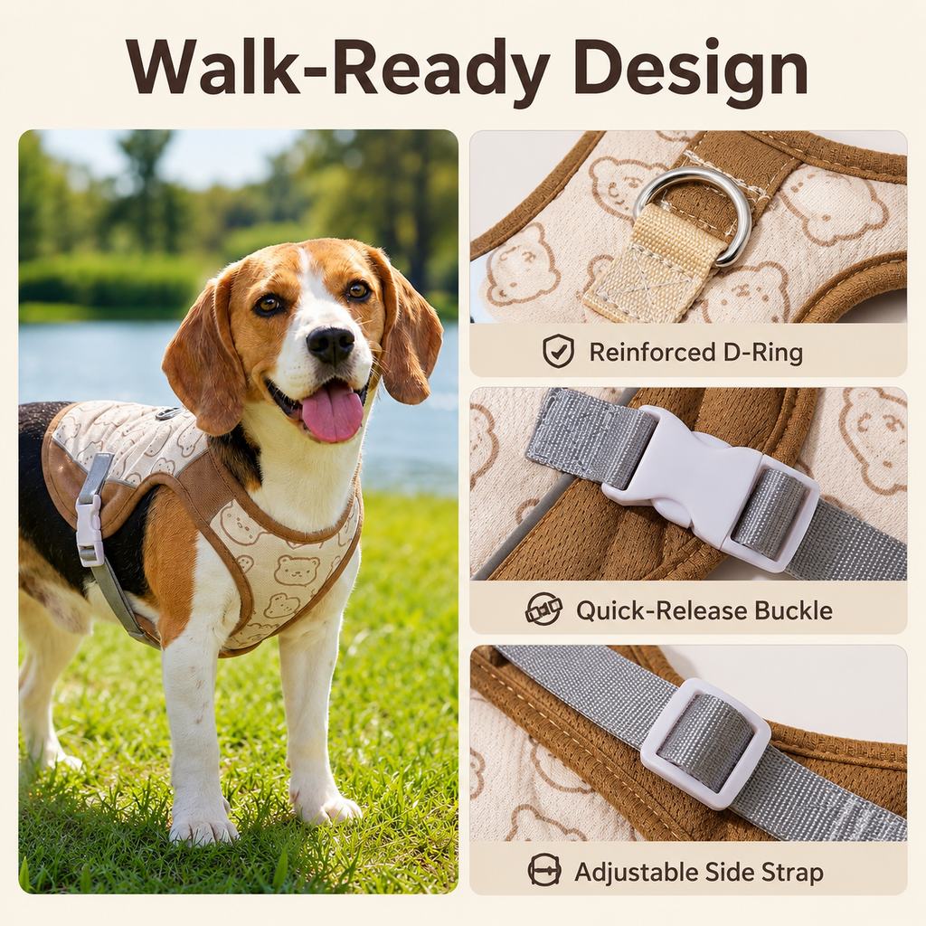 Malloren Water-Activated Dog Cooling Sun Vest for Summer Walks, Camping & Outdoor Heat Relief