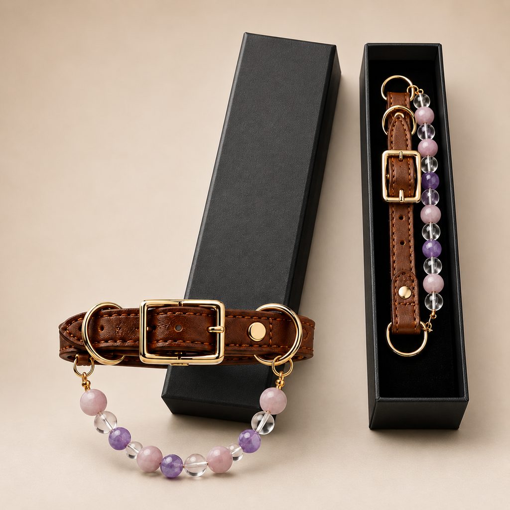 Malloren Four Elements Crystal Pet Collar Gift Box for Cats & Small Dogs - Photo-Ready Astrology Pet Jewelry for Birthdays, Holidays & Meaningful Pet Gifts