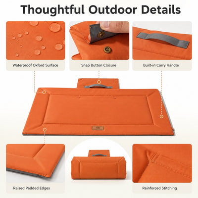 Malloren Waterproof Outdoor Pet Camping Mat - Foldable Dog Travel Bed for Camping, Car Trunk & Patio, Keeps Pets Off Wet Grass & Dirt