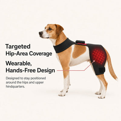 Malloren Wearable Red & Near-Infrared Hip Wrap for Dogs - Hands-Free At-Home Hip-Area Light Care