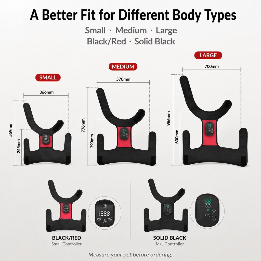 Malloren Wearable Red & Near-Infrared Hip Wrap for Dogs - Hands-Free At-Home Hip-Area Light Care