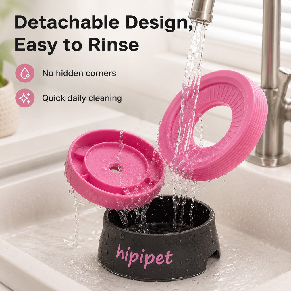 Malloren Frenchie No-Drip Floating Water Bowl for Indoor Daily Drinking - Helps Keep Muzzle Drier & Floors Cleaner