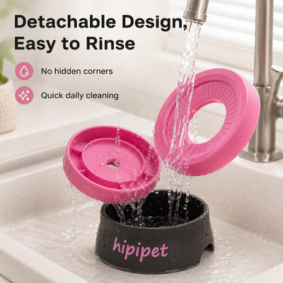 Malloren Frenchie No-Drip Floating Water Bowl for Indoor Daily Drinking - Helps Keep Muzzle Drier & Floors Cleaner